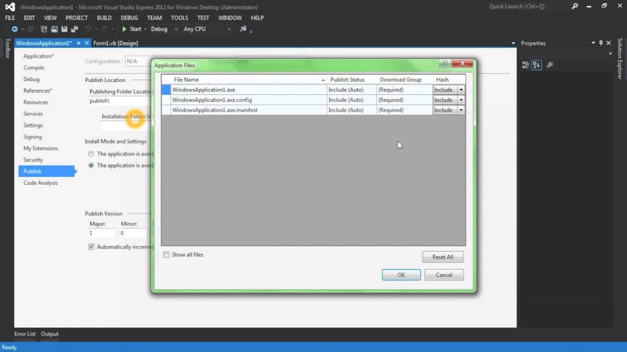 Compile/Make EXE VB Visual Basic 2012