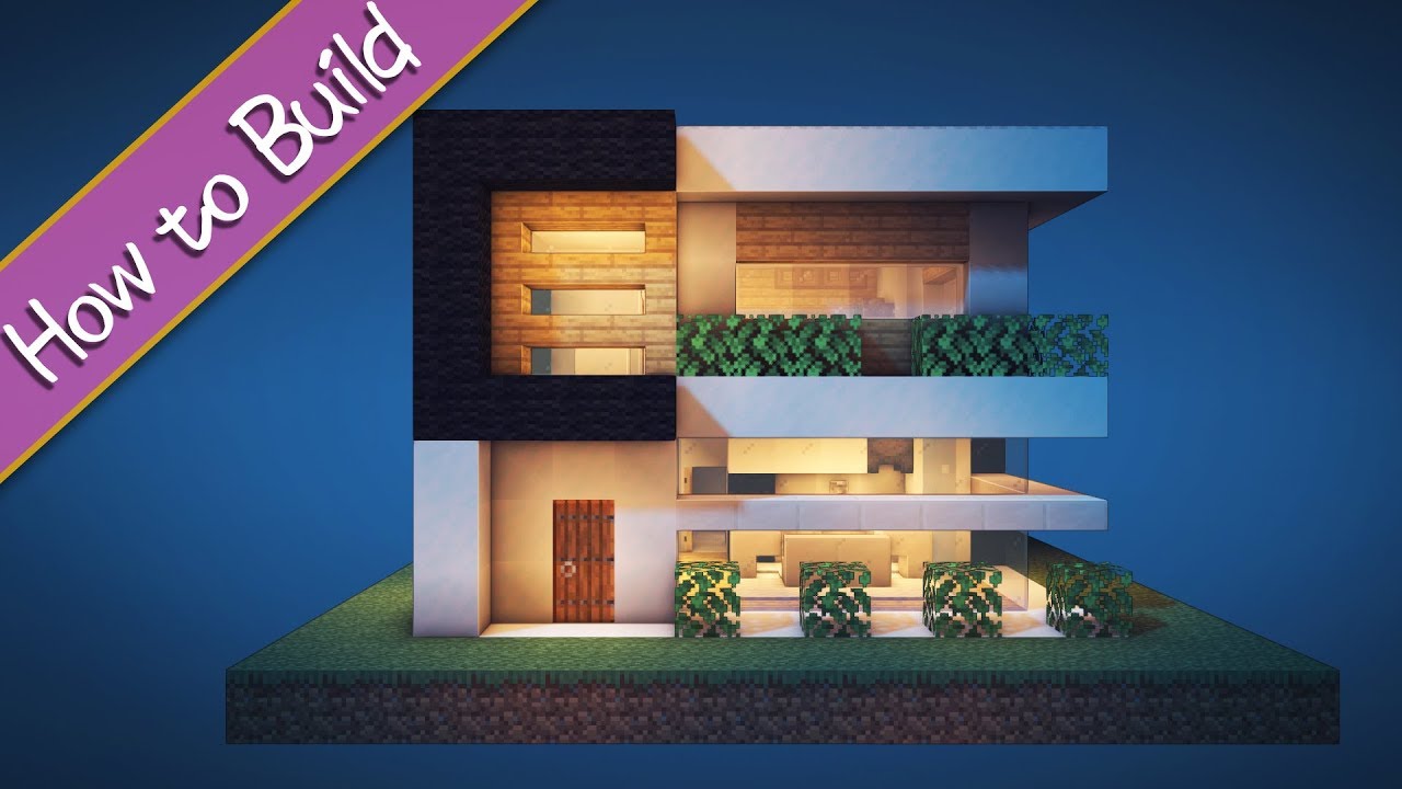 [OSHACRA] Part41 How to make a modern house. Very easy!/おしゃクラ！簡単に作れる超コンパクトモダンハウス part41 (Minecraft)