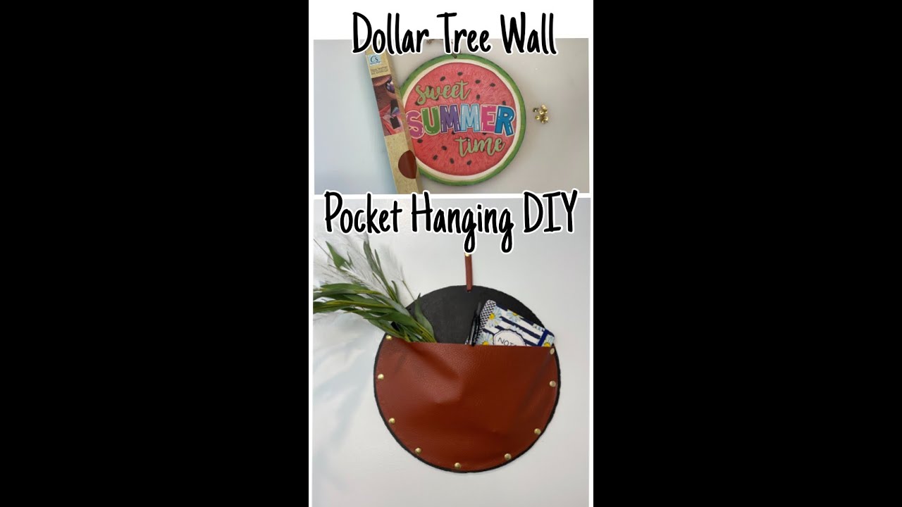 Dollar Tree Wall Pocket Hanging DIY. #dollartreediy #shorts #diy #diydollartree