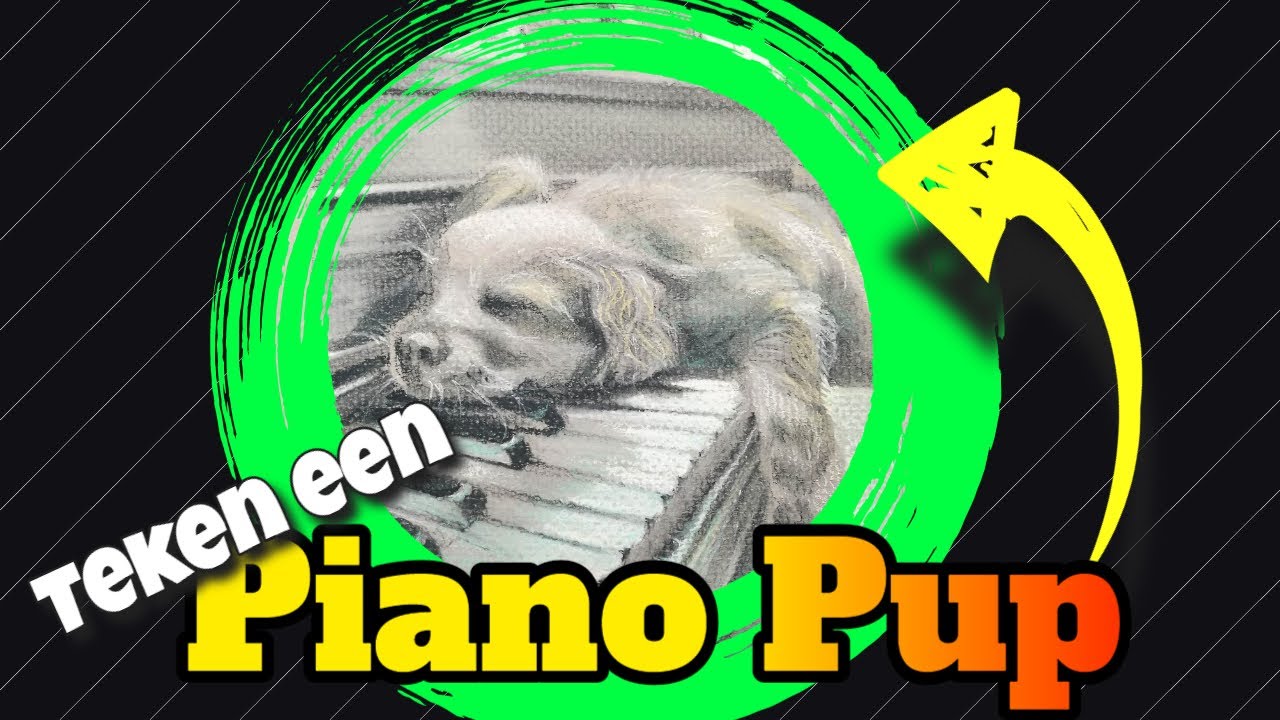 Puppy tekenen! Hoe teken je een slapende hond op een piano