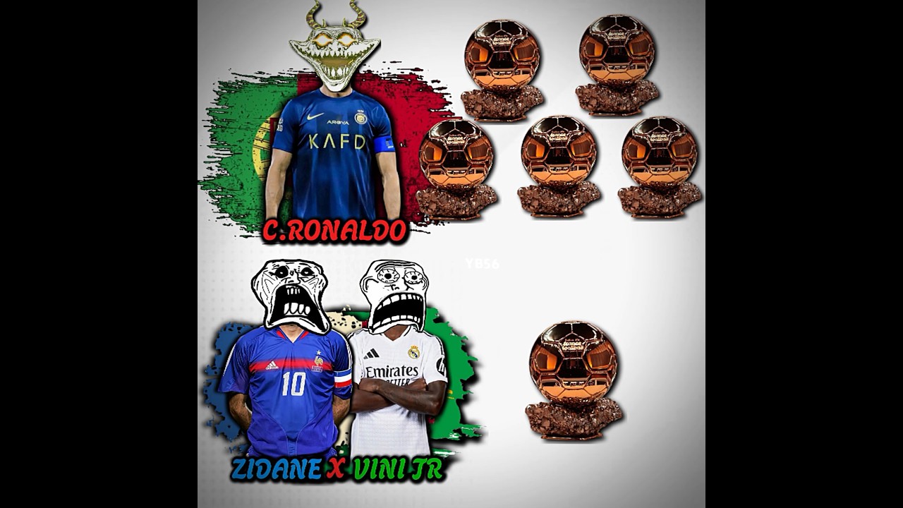 RONALDO VS ZIDANE X VINICIUS JR L#football #trophy #shorts