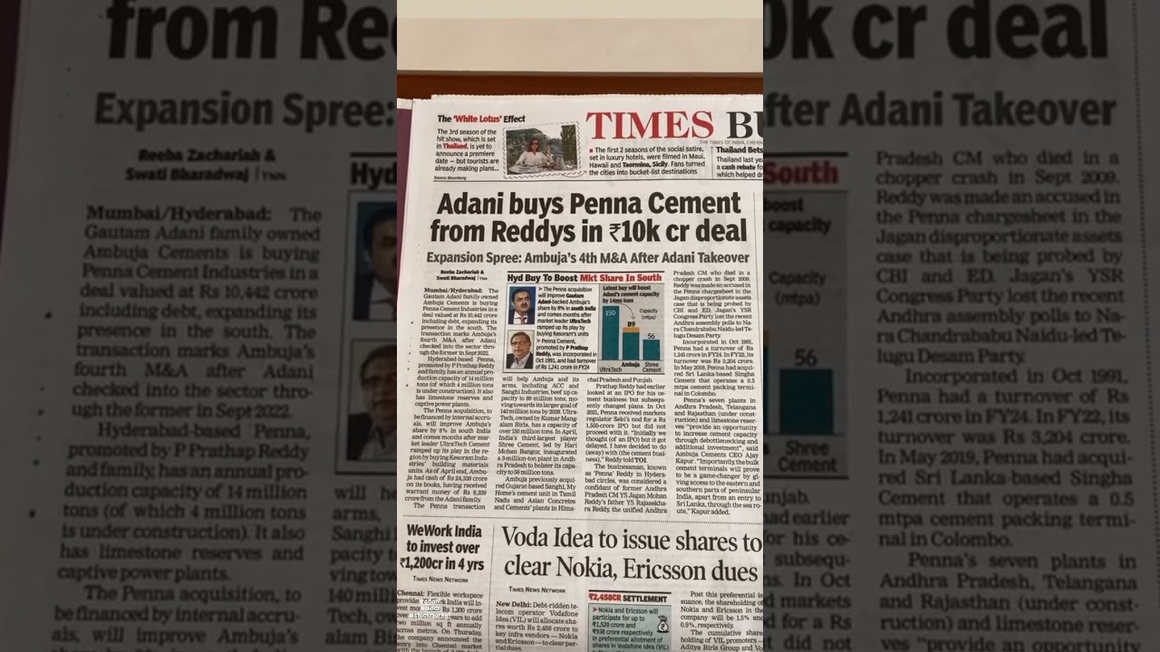 Adani buys Penna cements !!! #adani #ambujacement #stockmarket #india #communityengagement