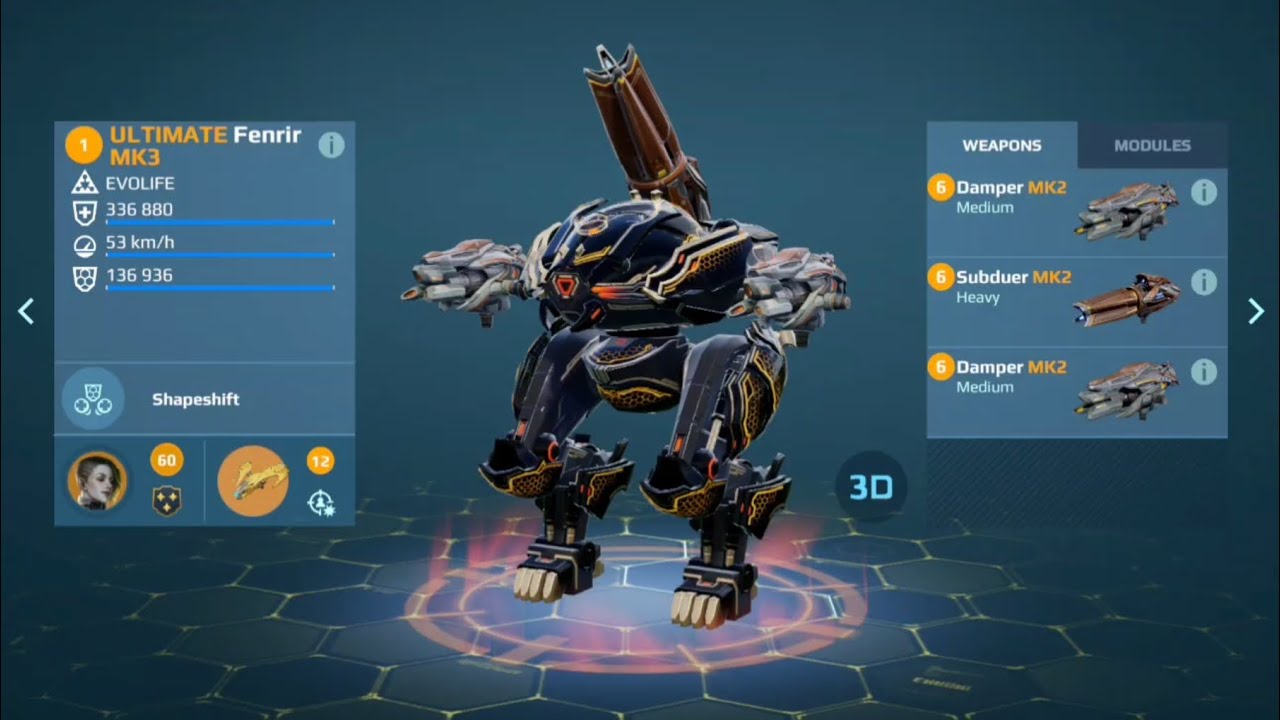 TESTING OUT MY NEW ULTIMATE FENRIR! DAMPER + SUBDUER BUILD! (War Robots)