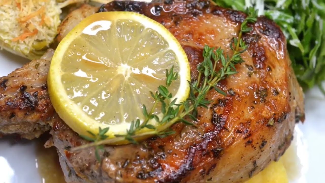 Pan Fried Veal Chops with White Wine Sauce
