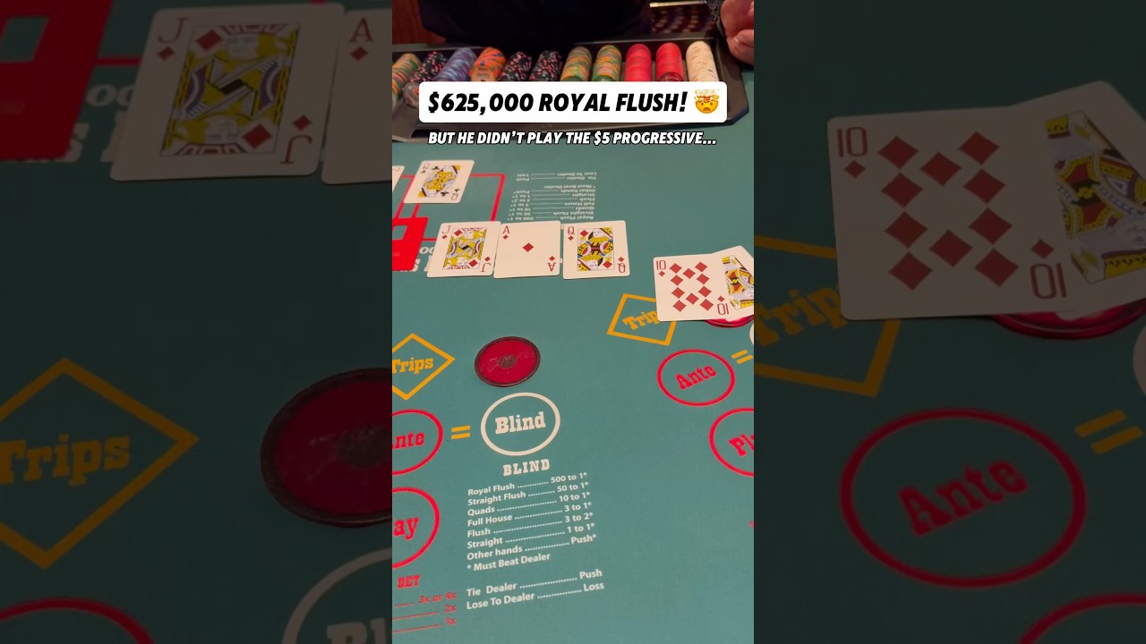 He flopped a ROYAL FLUSH playing UTH but&hellip;😩 #casino #blackjack #gambling #uth #poker #lasvegas