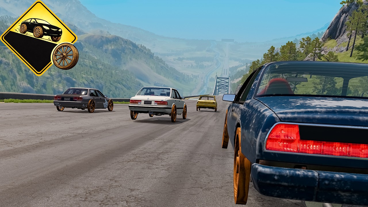Downhill Mayhem. Wooden wheels and high speed crashes⏺️BeamNG.drive