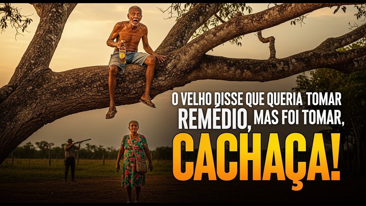 o velho n&atilde;o quis ir para igreja e correu para beber cacha&ccedil;a no bar!