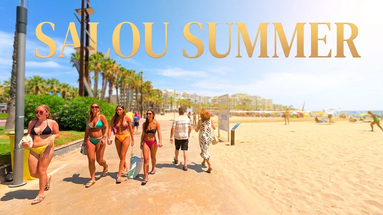 BEACH WALK 🌴🌊 SALOU Spain ☀️ | Saturday Afternoon Stroll | 4K HDR | July 5, 2025