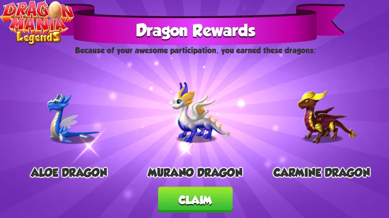 3 LEGENDARY Dragons - MURANO, CARMINE & ALOE DRAGONS - Dragon Mania Legends | # 1518 HD