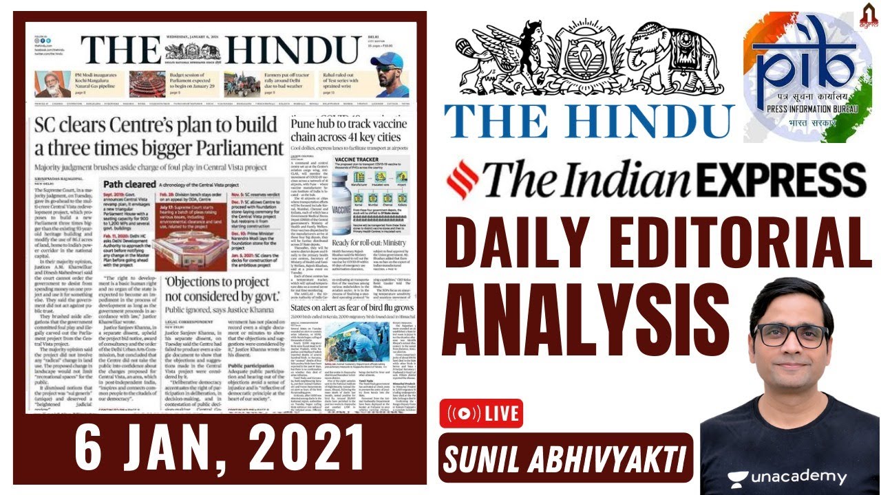 Editorial Analysis | 6 January 2021 | The Hindu | Indian Express | PIB | UPSC CSE 2021/22
