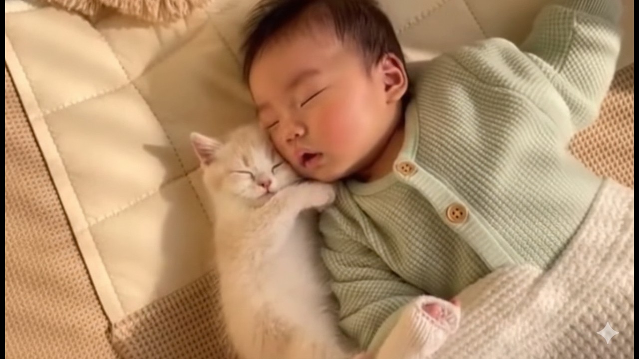 This Kitten Refused to Sleep Anywhere Else… Then Chose the Baby 🥺🐾💤