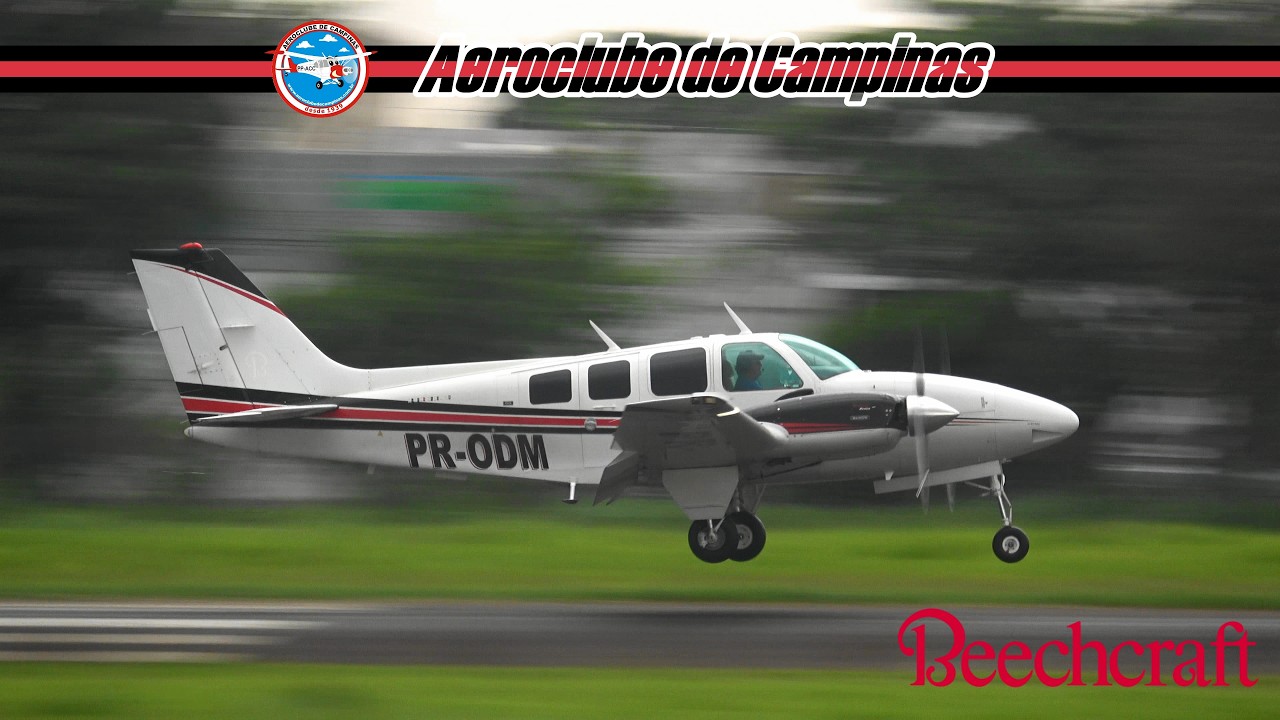 Beechcraft 58 Baron PR-ODM - landing - take-off - SDAM - Aeroclube de Campinas-SP 2025