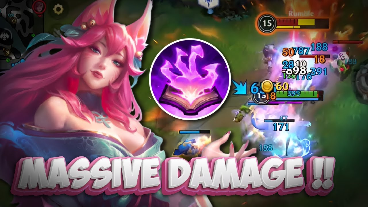 63K DAMAGE TOTAL !! Crazy Midlane Spirit Blossom Ahri Gameplay // Wild Rift (Build+Runes)