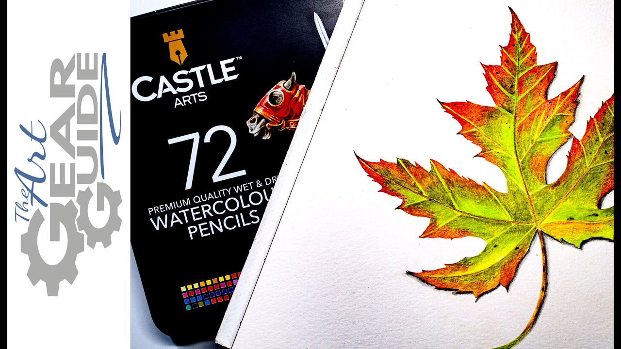 Castle Art Watercolor Pencil Speed Drawing Of Autumn Leaf