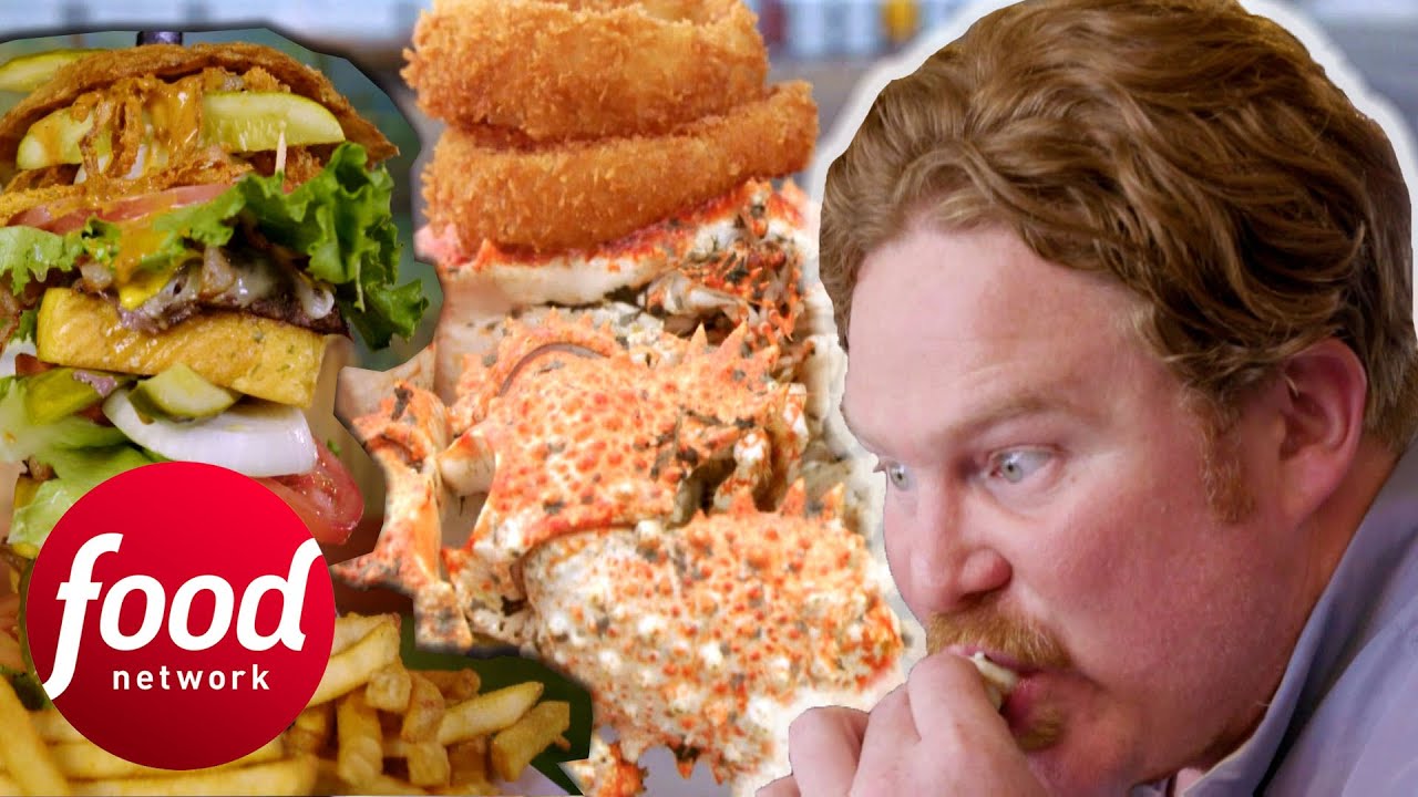 Самые сенсационные морепродукты от Кейси: 4-фунтовый бургер из махи-махи | Man V Food: Зал славы