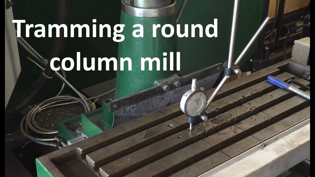 Tramming a round column mill