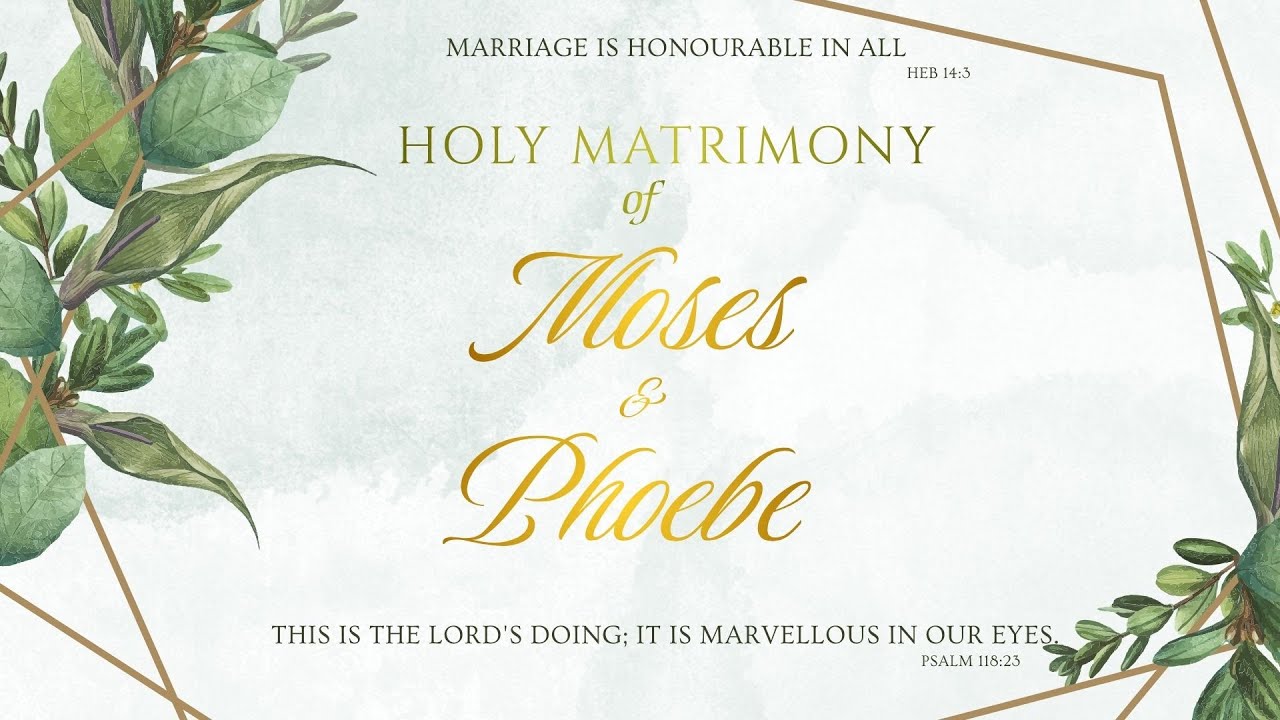 HOLY MATRIMONY | MOSES with PHOEBE | 28th Nov 2025 | Carmel House of Worship | Bengaluru