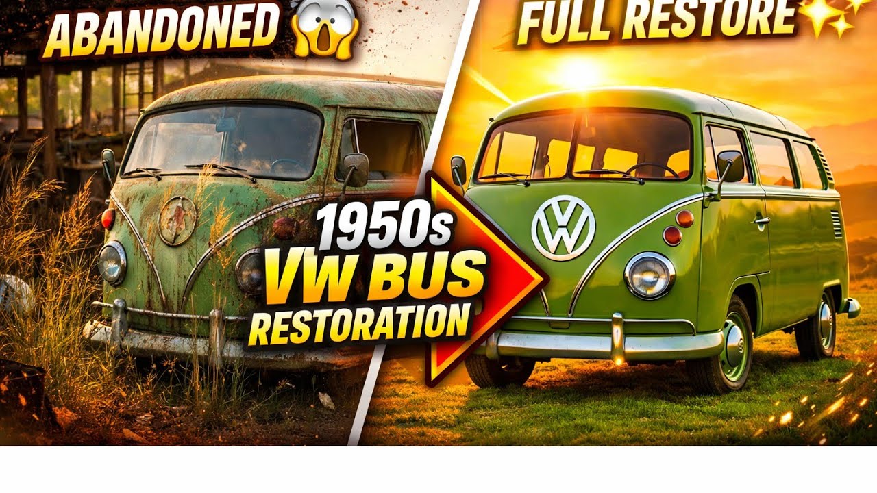 Abandoned 1950s VW Bus Fully Restored! Palm GreenRestoXShine Stories of Time|#asmr #carrestoration 