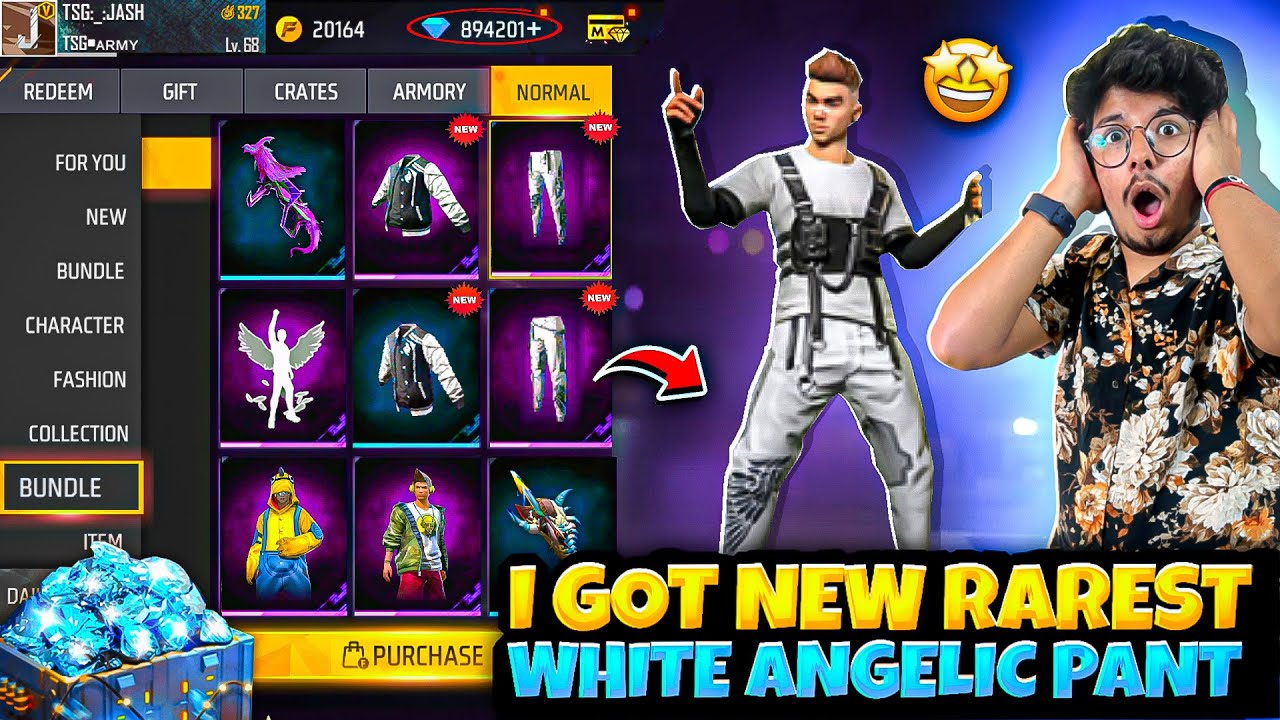 Free Fire New White Angelic Pant is Here😱All Rare Bundles Are Back😍POOR TO RICH -Garena Free Fire