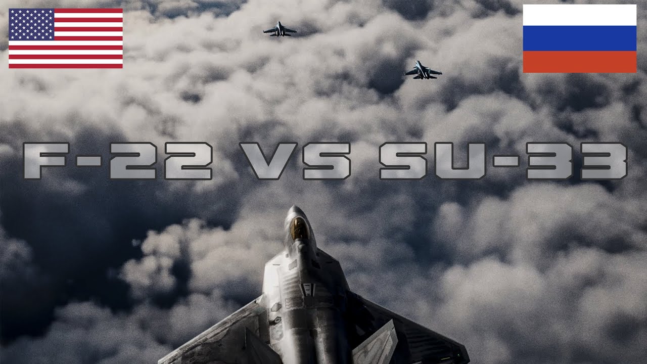 F-22 remains undetected on radar as it creeps up on a pair of Russian Su-33's in restricted airspace