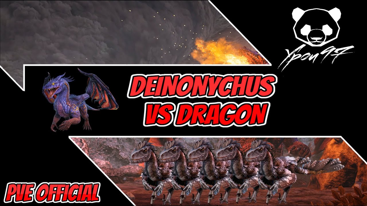 Alpha Dragon VS Deinonyches - Island Bosses Made Easy | ARK: Survival Evolved