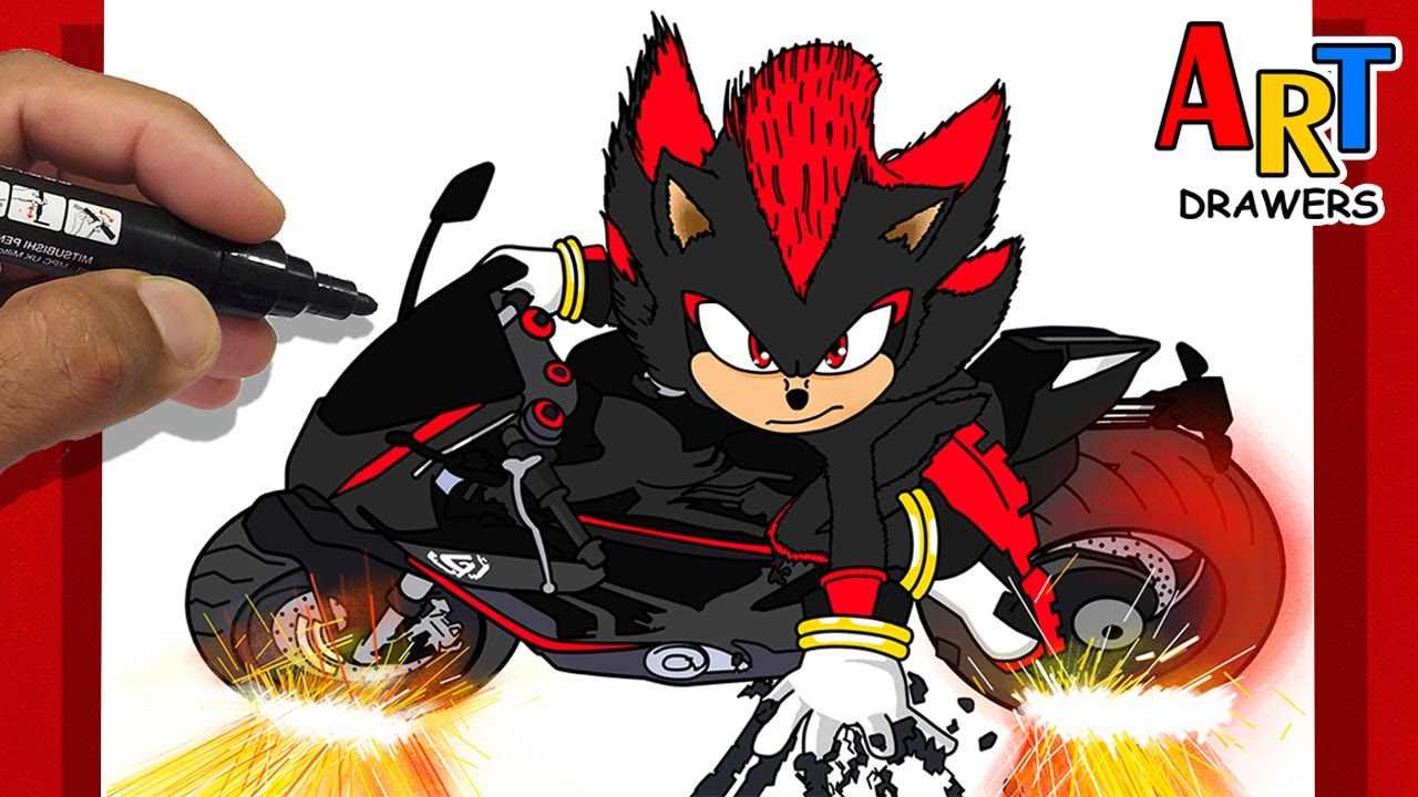 How To Draw Shadow New MOTORCYCLE - SONIC 3 - The Hedgehog