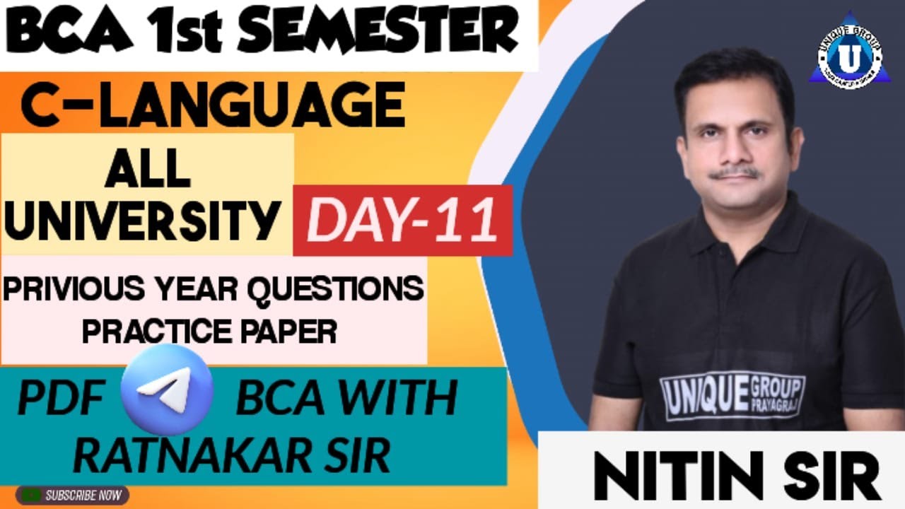 BCA 1st SEMESTER | C LANGUAGE | Previous Year Paper Solution | Paper set-2023 |Part-I Day- 11 |