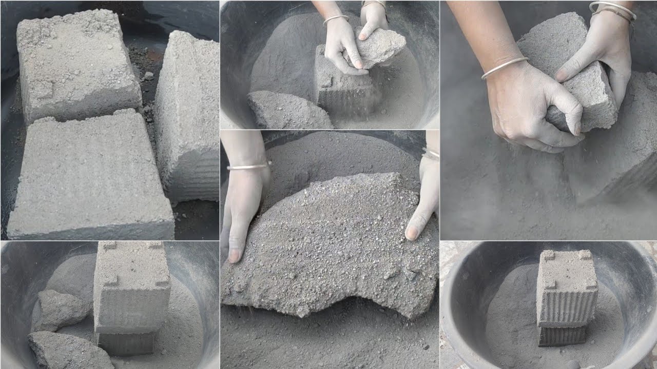 Asmr| most favourite texture| gritty grainy sand cement huge shape full dry crumbling