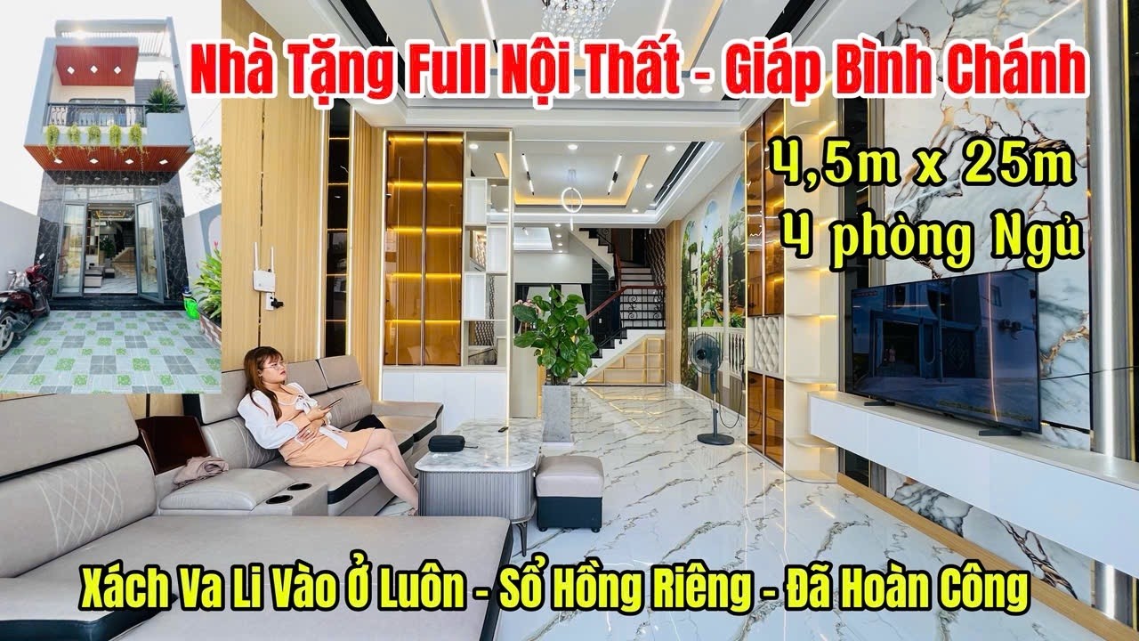 🔥 Nhà Đẹp Bình Chánh 2026 – Ngang 4.5m Dài 25m, Sổ Hồng Riêng, Giá Bất Ngờ! | Full Nội Thất #nhadep