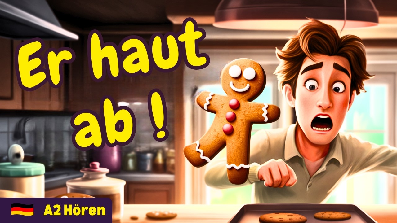 Lauf, Lebkuchen, Lauf! Deutsch A2 Hörverstehen: Lebendige Kekse und die wichtigsten Alltagsvokabeln