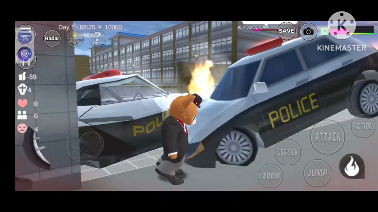 Cat butler vs police cars 😱|| New update 🥲|| Sakura school simulator 🥰