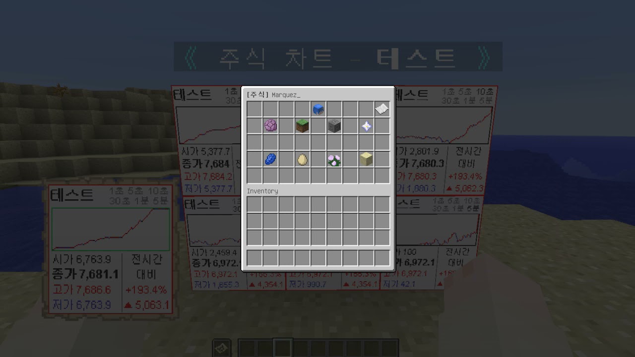 minecraft stock with chart on map