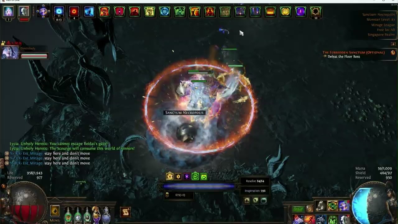 [POE1 Mirage] Inqusitor PBoD Carry Sanctum lvl83