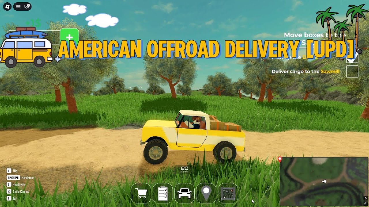 American Offroad Delivery UPD-Delivering Cargo on the HARDEST Offroad Roads in #roblox #gameplay
