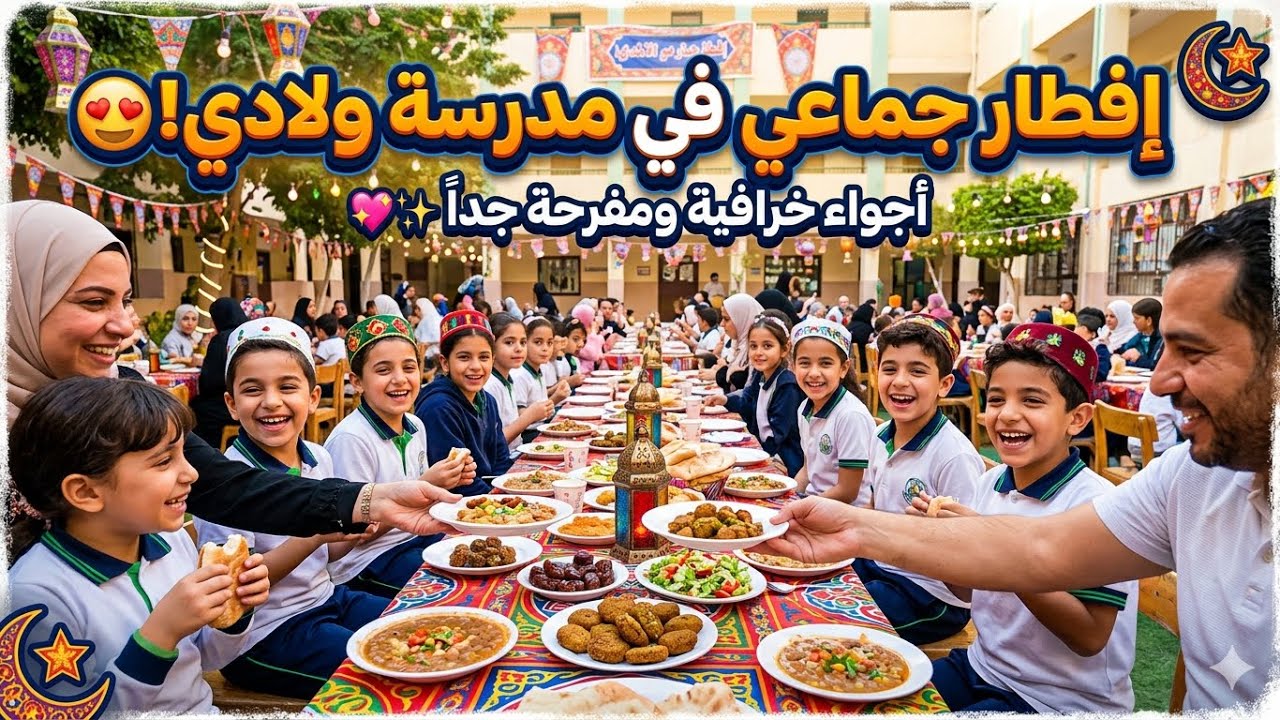 إفطار جماعي في مدرسة ولادي🫶🌙 | يوم مليان فرحة وأجواء رمضان 🌙 وتنظيم رائع 👏
