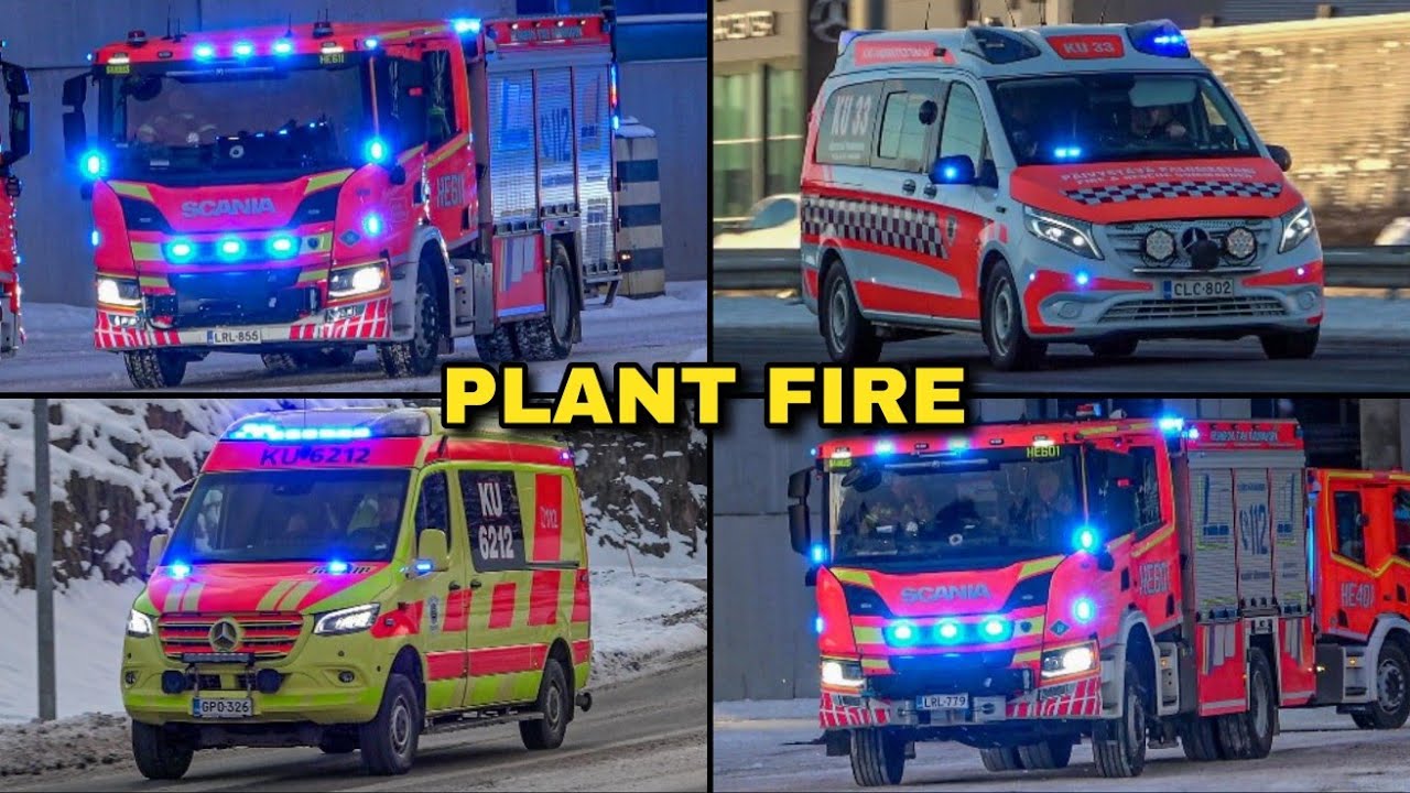 Fire at Waste-to-Energy Plant | Emergency Vehicles Responding & On-Scene, Vantaa 2026