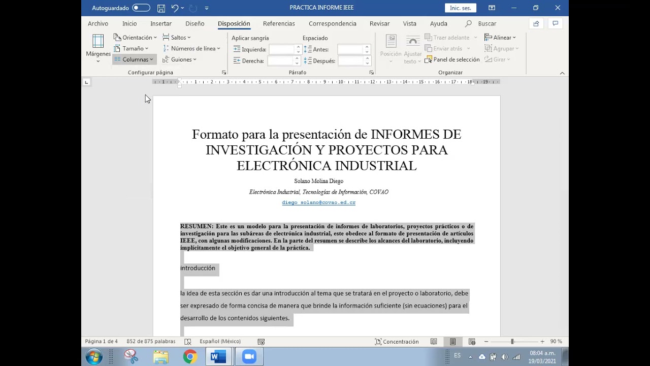 Formato IEEE para Informes técnicos