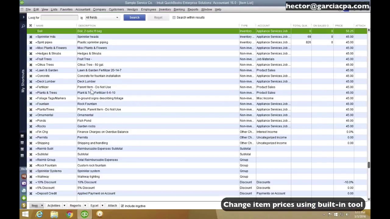 Change multiple item prices in Batch in QuickBooks Desktop