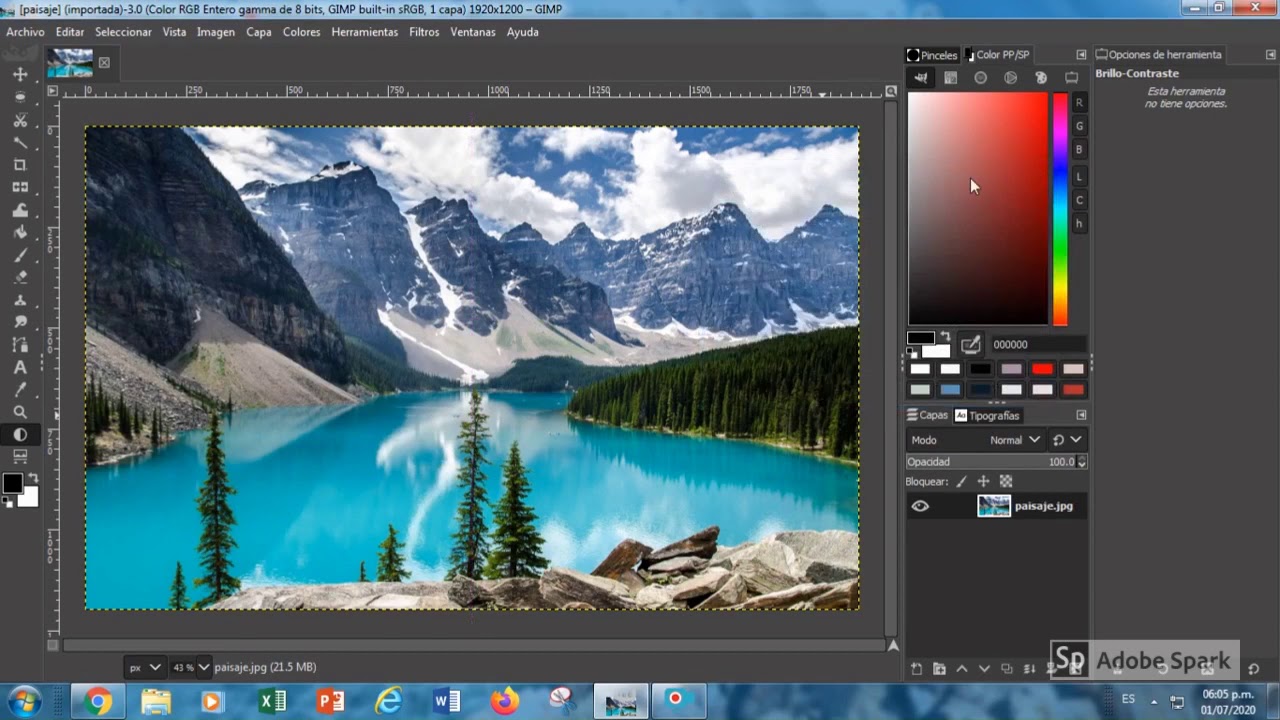 Herramienta de color básicas - Curso GIMP 2.10 ( BÁSICO)