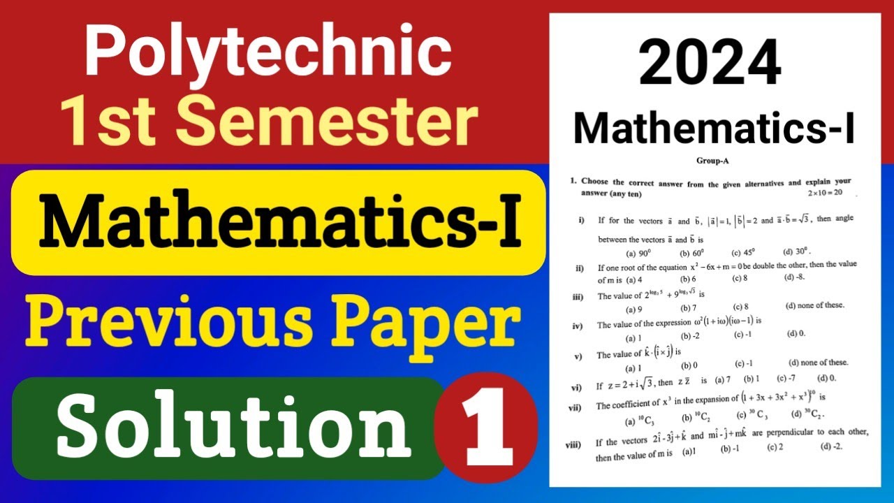 PYQ Solution (Part-1) | Mathematics-I, 2024 | 1st Semester Polytechnic | NatiTute