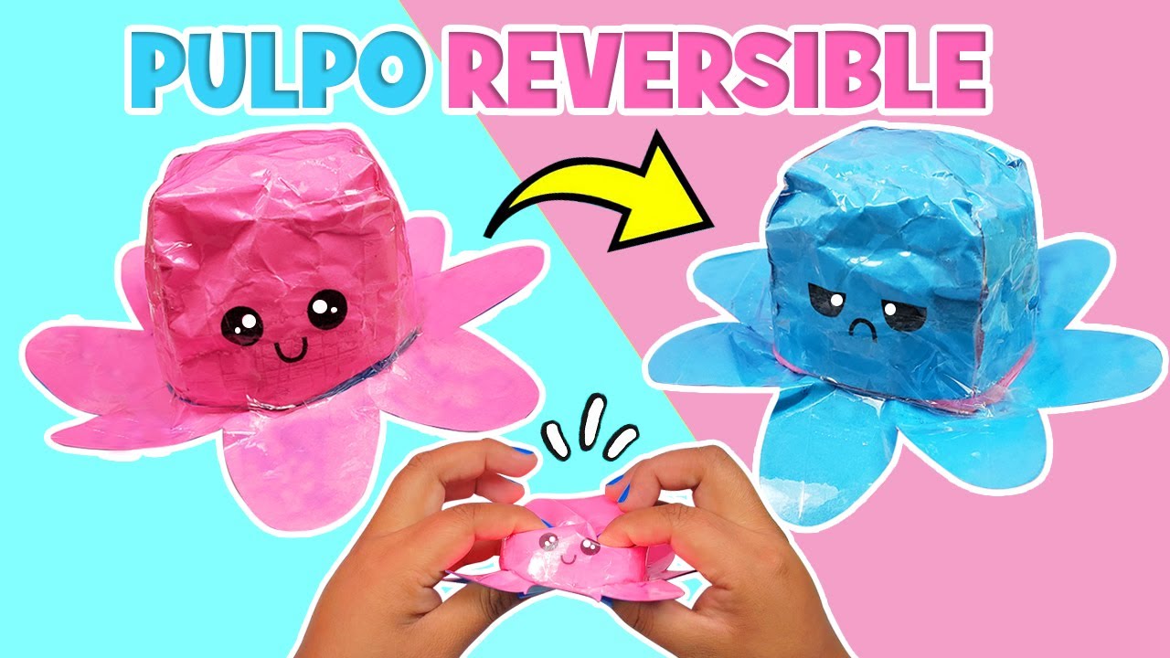 🐙 PULPO REVERSIBLE DE PAPEL con plantilla 😍 PAPER SQUISHY | DIY PAPER SQUISHY Homemade 😘