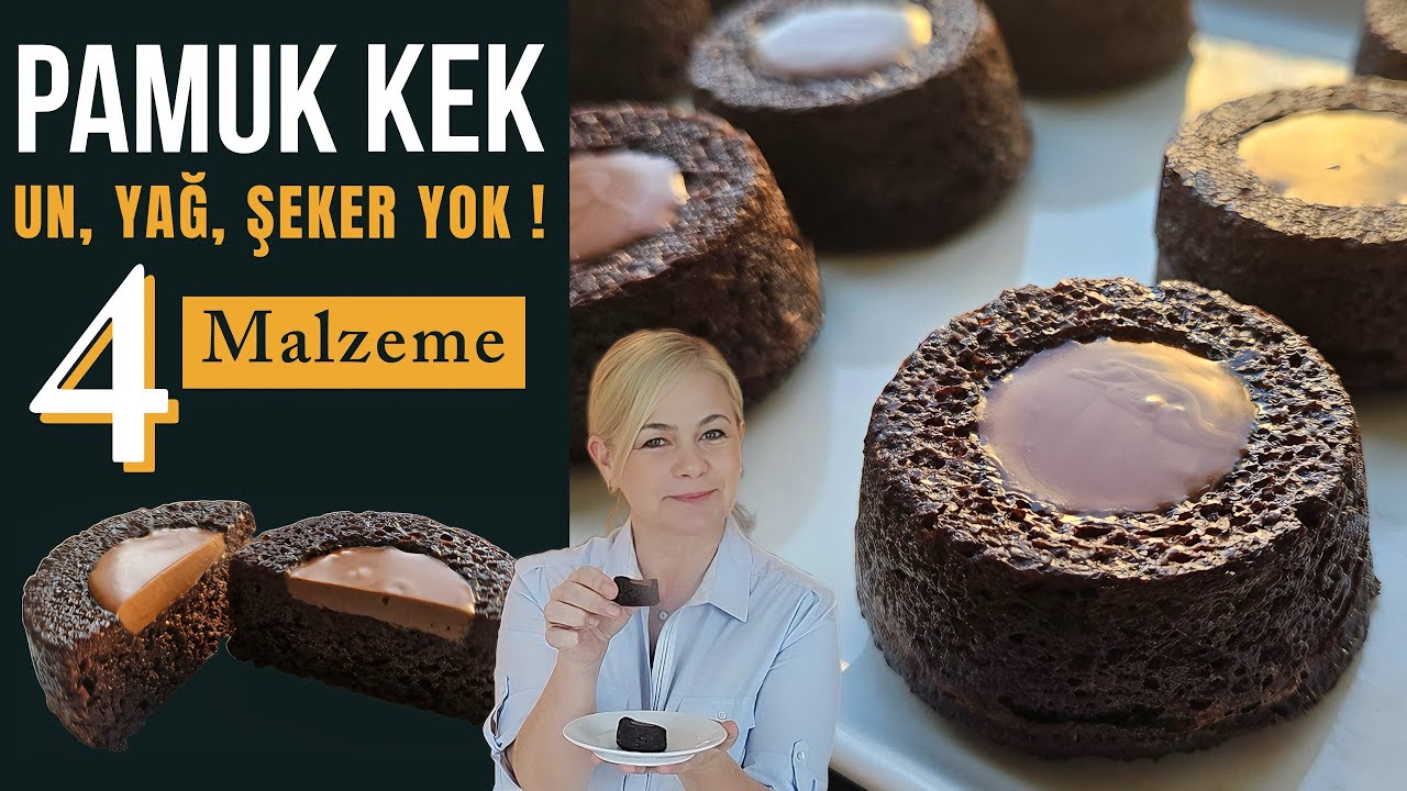 UN YOK! YAĞ YOK! ŞEKER YOK! 4 MALZEMELİ PAMUK KEK