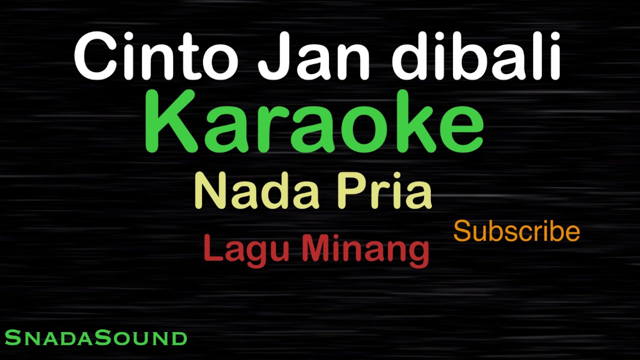 CINTO JAN DI BALI-lagu Minang|KARAOKE NADA PRIA ​⁠ -Male-Cowok-Laki-laki@ucokku