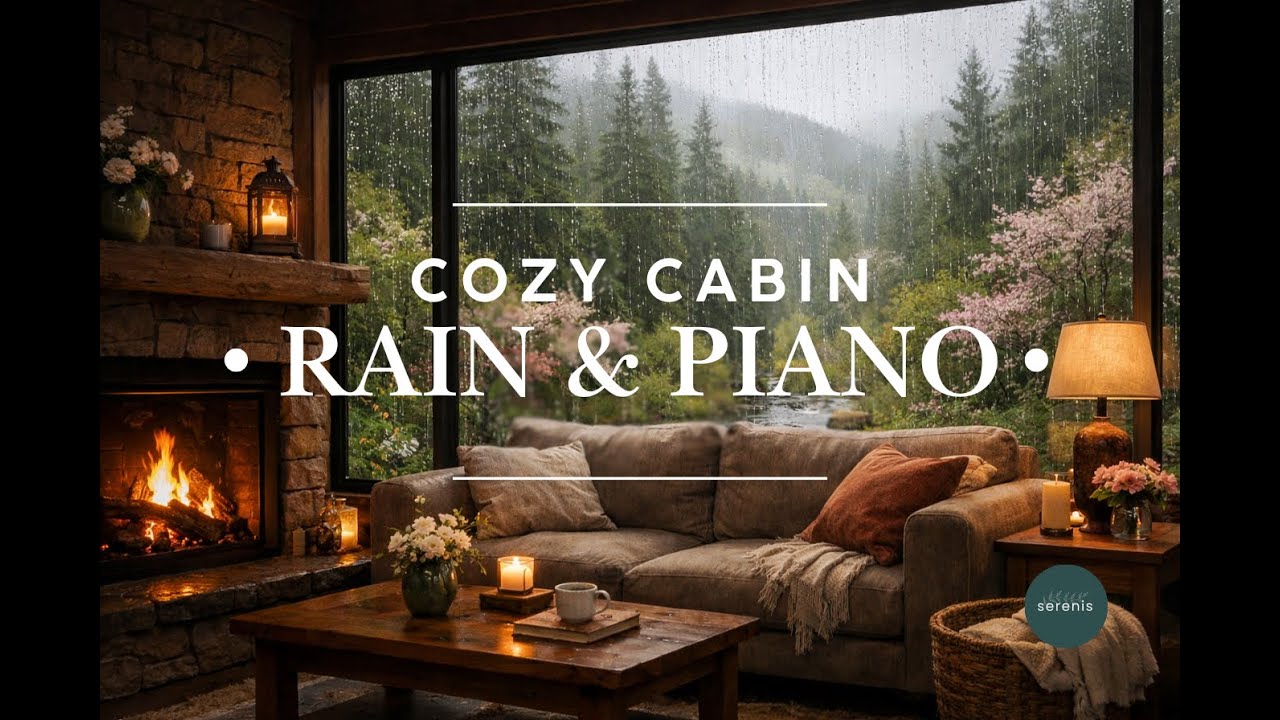 🌧️LLUVIA, PIANO Y CHIMENEA 🎹 🔥| Cozy Cabin RAIN & PIANO