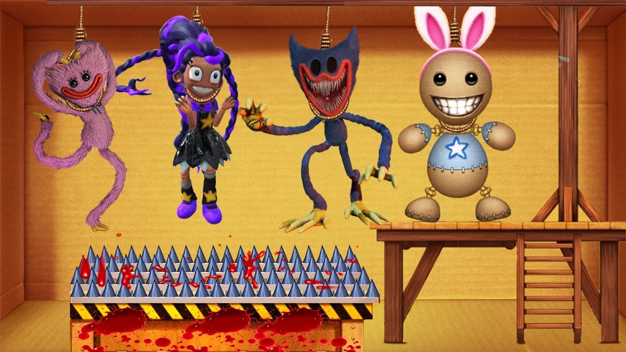 Lily Lovebraids kontra Huggy Wuggy kontra Kissy Missy w Gallows Machines | Kick the Buddy