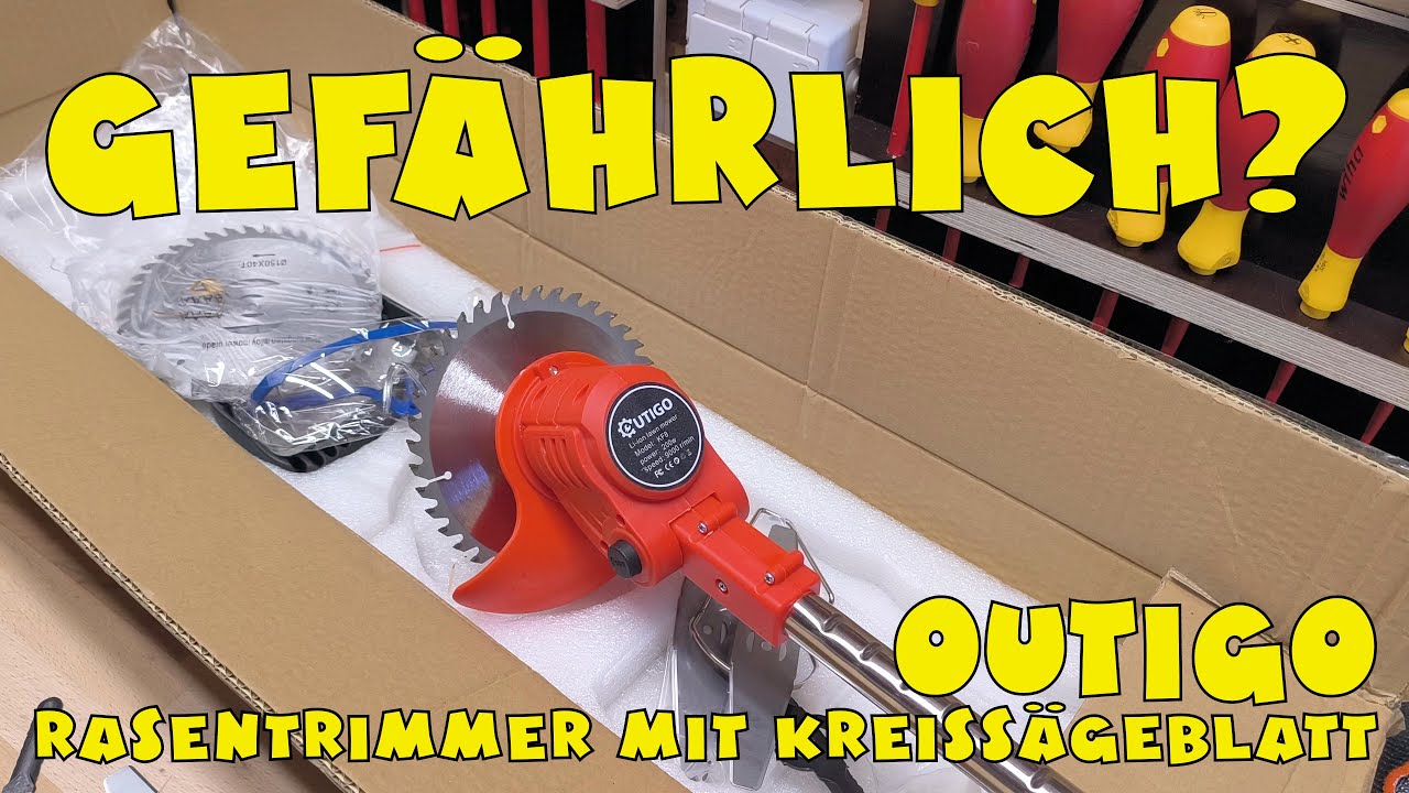 Kreissäge für den Rasen: OUTIGO Akku Rasentrimmer - Rasenkantenschneider
