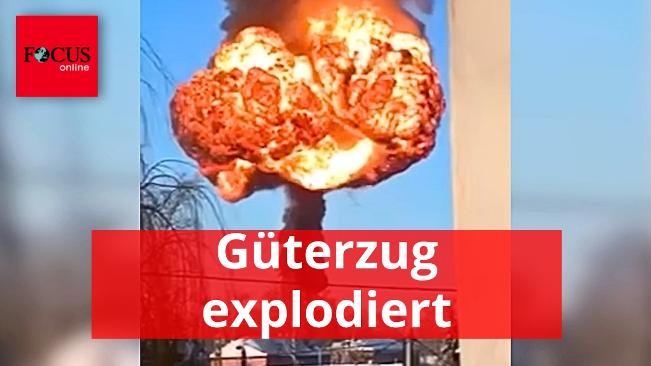 G&uuml;terzug explodiert in Russland: Video zeigt riesigen Feuerball