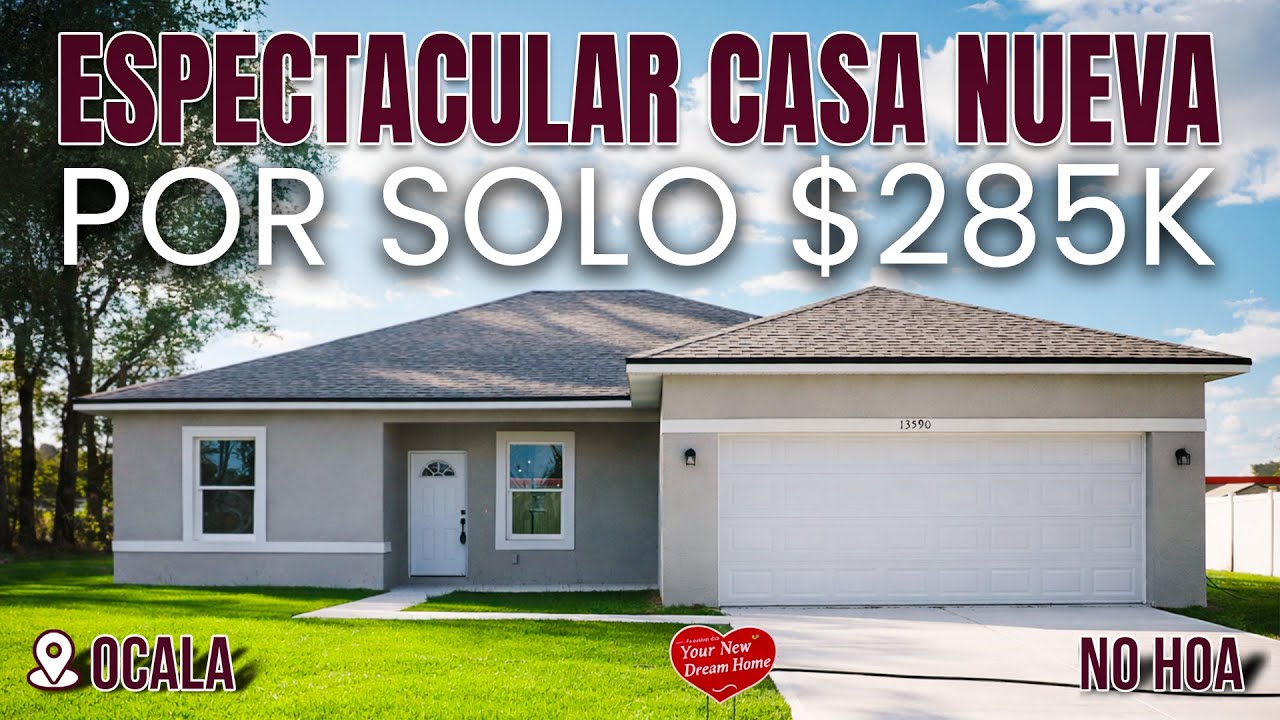 Espectacular casa nueva por solo $285k no hoa Ocala FL