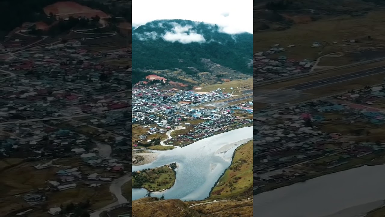 Aerial view of mechuka town, Arunachal Pradesh ⛰️ #shorts #travel #drone #friends