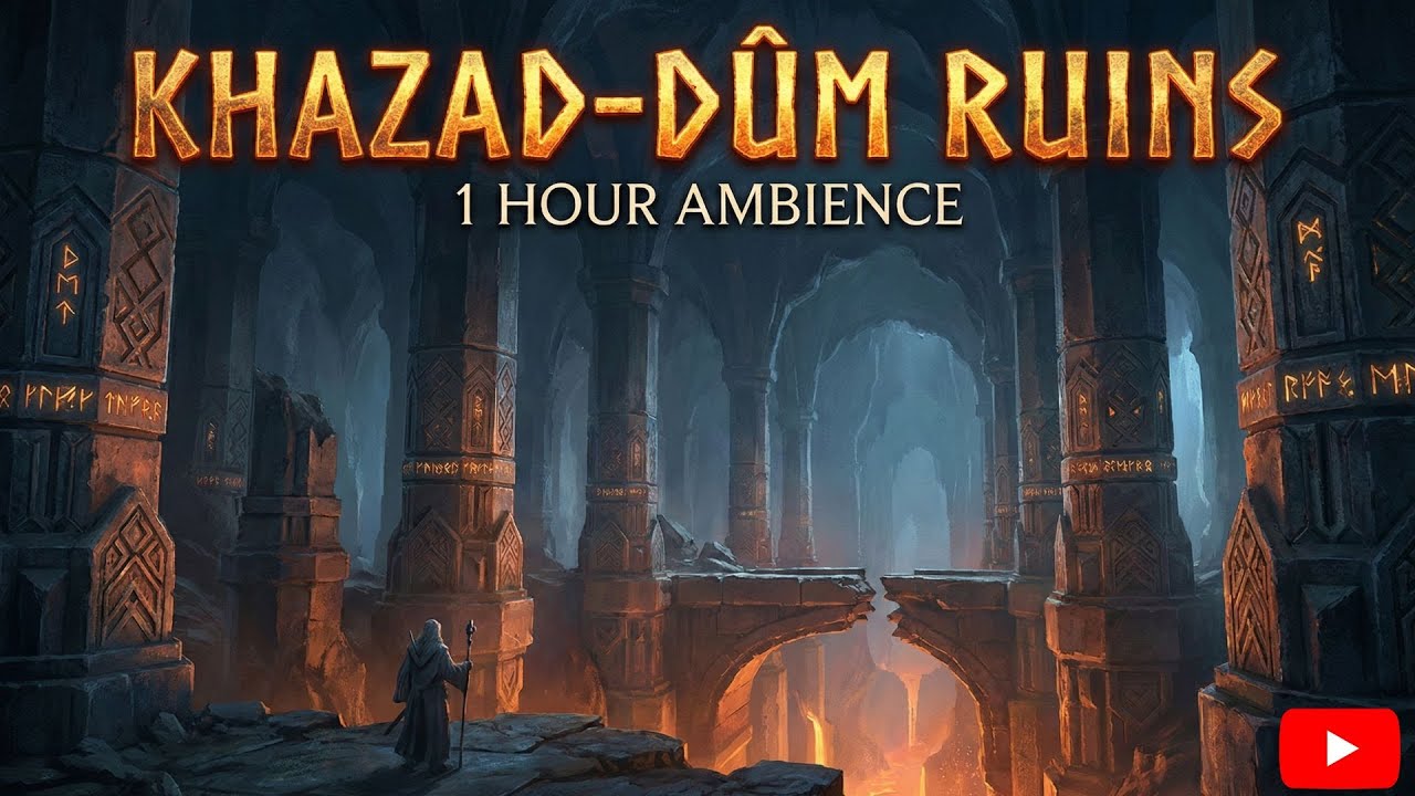 Khazad-dûm Ruins Ambience - Lord of the Rings Music (1 Hour)